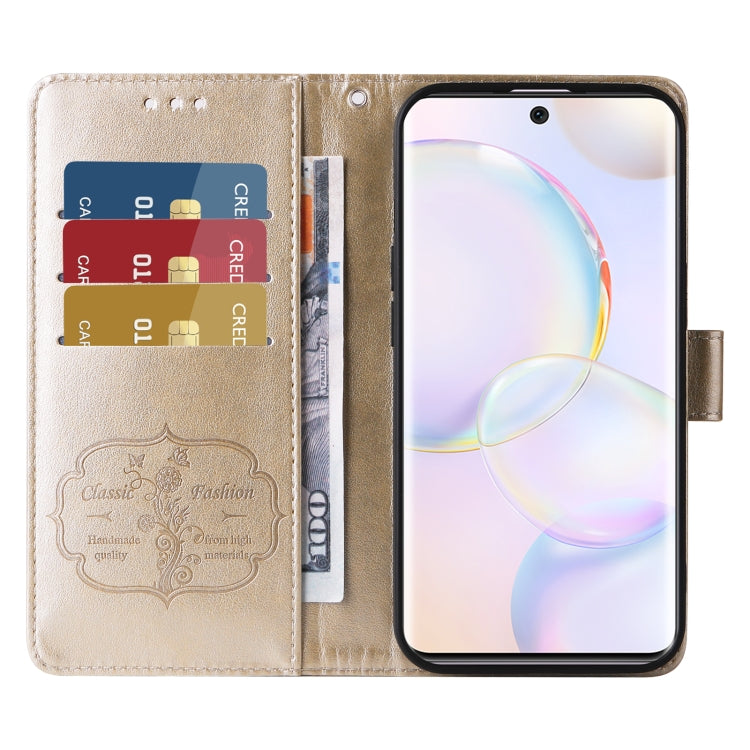 For Honor 50 5G / Huawei nova 9 Embossed Butterfly Flowers Leather Phone Case