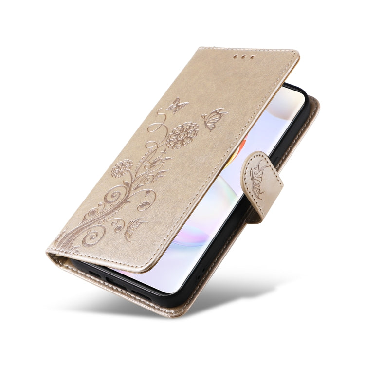 For Honor 50 5G / Huawei nova 9 Embossed Butterfly Flowers Leather Phone Case