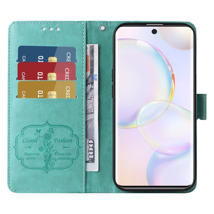 For Honor 50 5G / Huawei nova 9 Embossed Butterfly Flowers Leather Phone Case