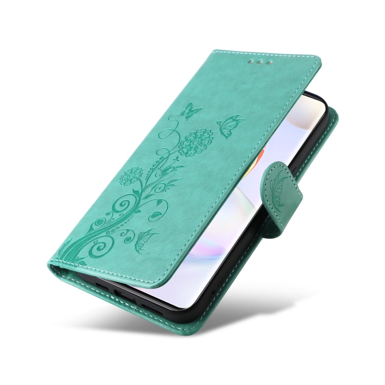 For Honor 50 5G / Huawei nova 9 Embossed Butterfly Flowers Leather Phone Case