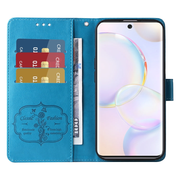 For Honor 50 5G / Huawei nova 9 Embossed Butterfly Flowers Leather Phone Case