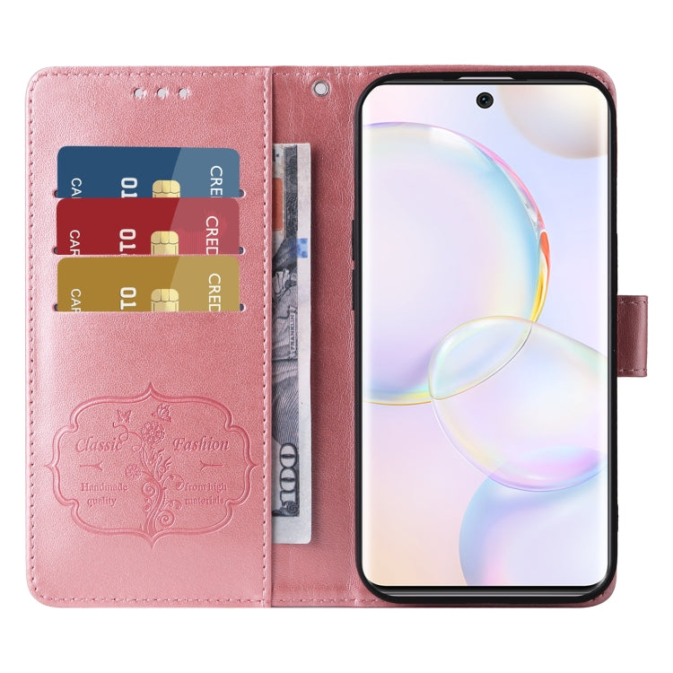 For Honor 50 5G / Huawei nova 9 Embossed Butterfly Flowers Leather Phone Case