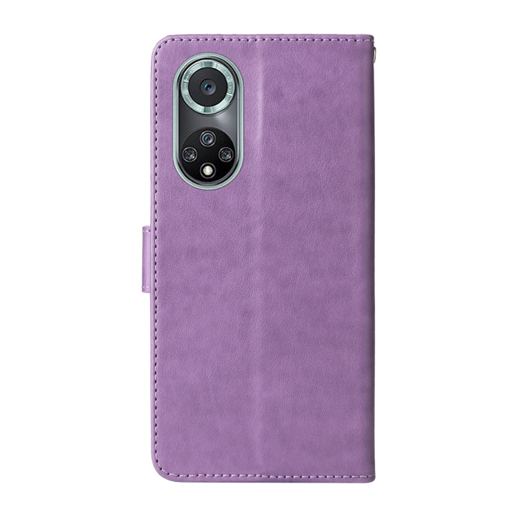 For Honor 50 Pro / Huawei nova 9 Pro Embossed Butterfly Flowers Leather Phone Case