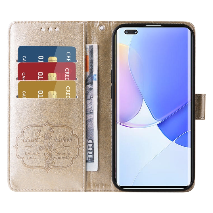 For Honor 50 Pro / Huawei nova 9 Pro Embossed Butterfly Flowers Leather Phone Case