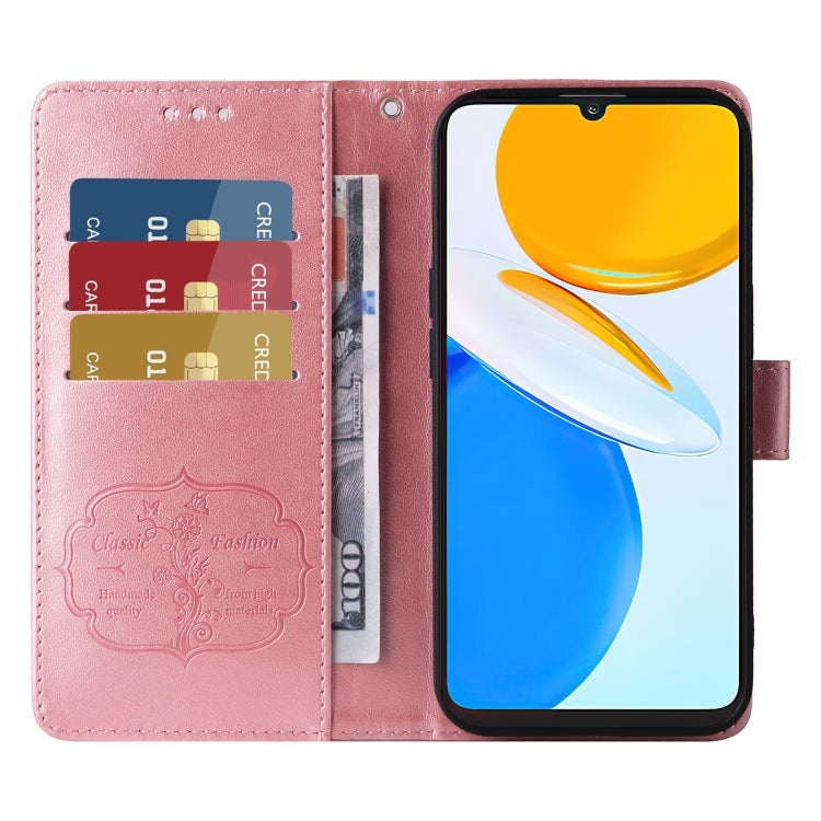 For Honor X7 4G / Huawei Enjoy 30 Plus Embossed Butterfly Flowers Leather Phone Case