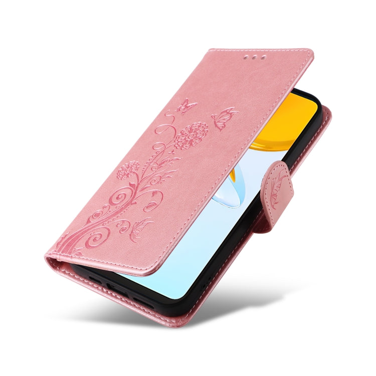 For Honor X7 4G / Huawei Enjoy 30 Plus Embossed Butterfly Flowers Leather Phone Case