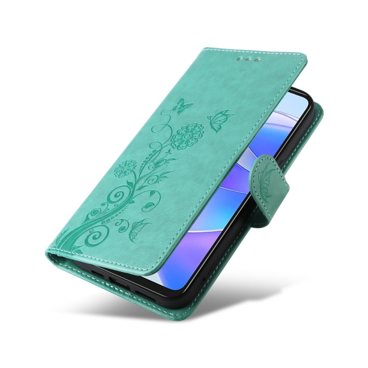 For Honor X7a 4G / Play 7T Embossed Butterfly Flowers Leather Phone Case