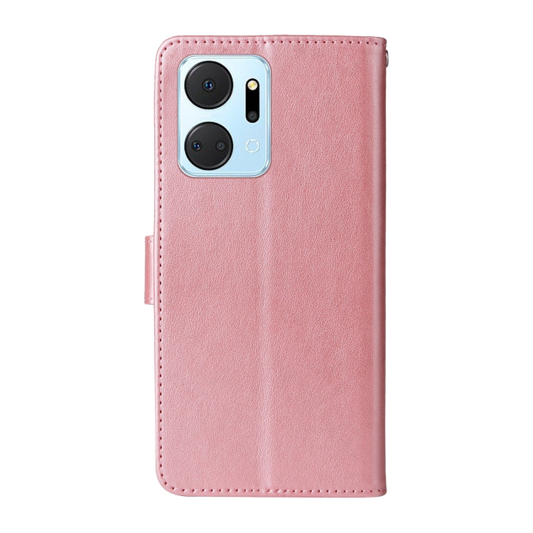 For Honor X7a 4G / Play 7T Embossed Butterfly Flowers Leather Phone Case