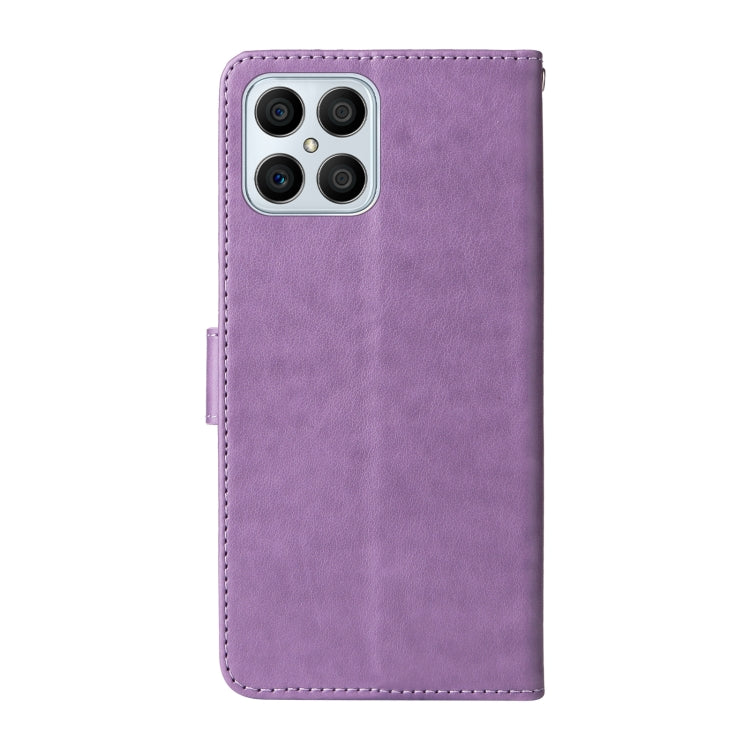For Honor X8 4G / X30i / Play 6T Pro Embossed Butterfly Flowers Leather Phone Case