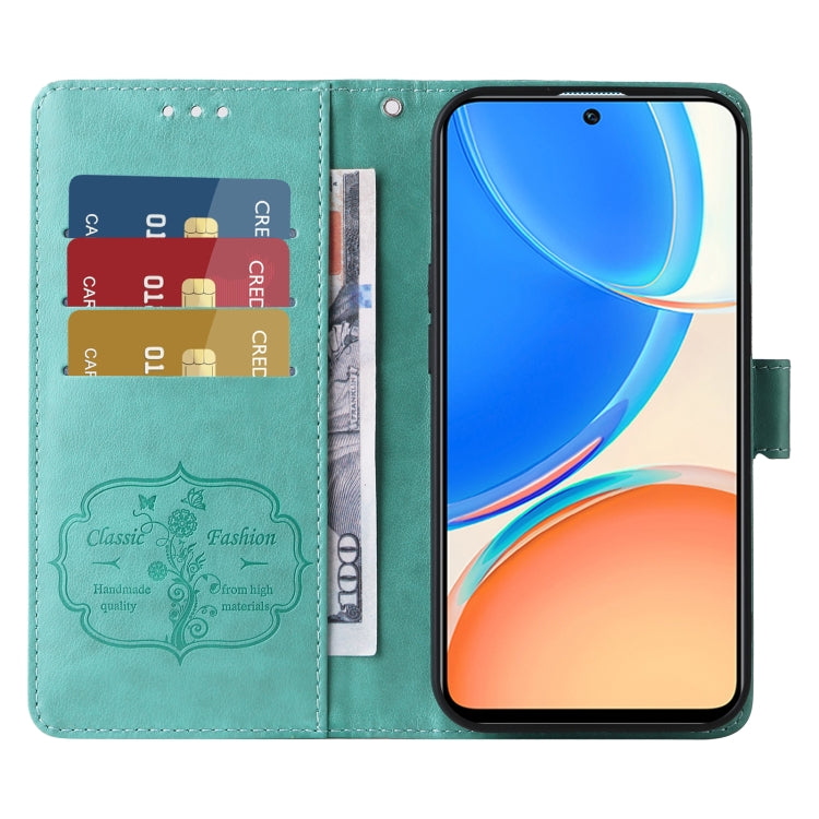 For Honor X8 4G / X30i / Play 6T Pro Embossed Butterfly Flowers Leather Phone Case