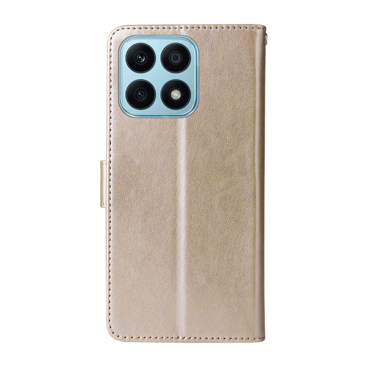 For Honor X8a 4G Embossed Butterfly Flowers Leather Phone Case