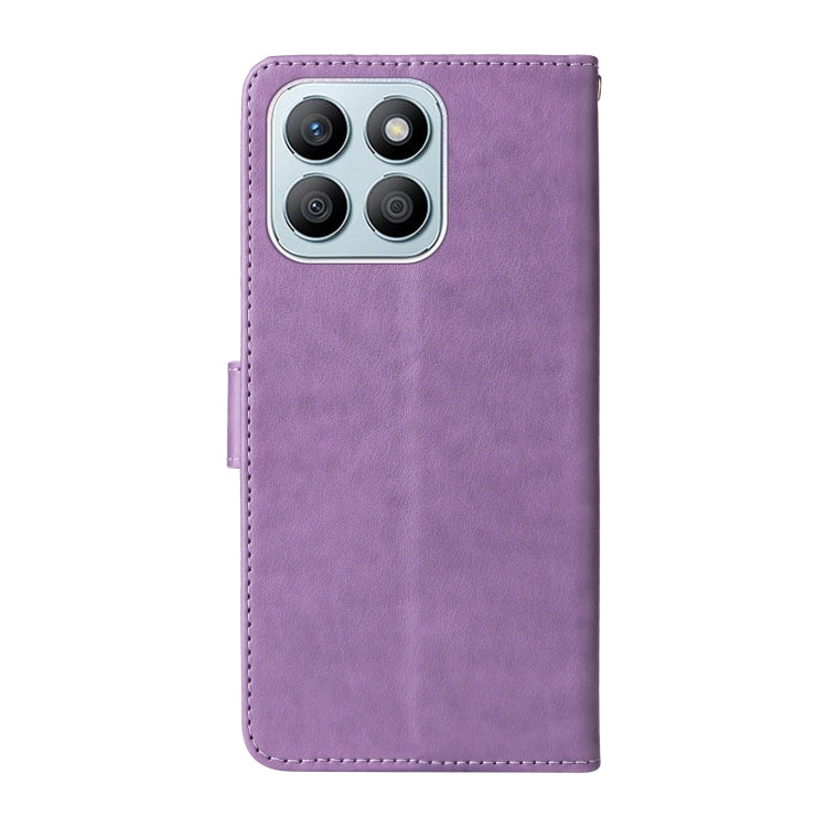 For Honor X8b Embossed Butterfly Flowers Leather Phone Case