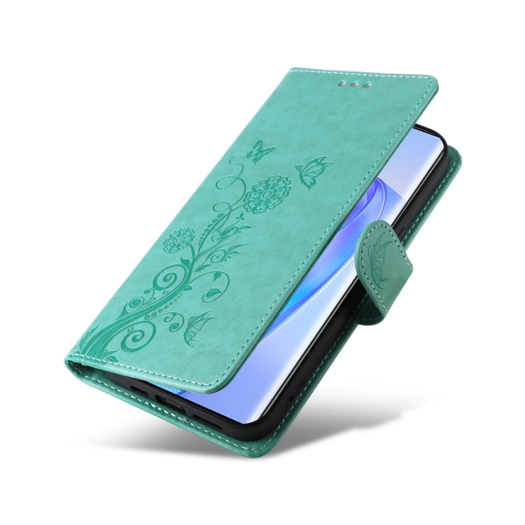 For Honor X9a 5G / Magic5 Lite / X40 5G Embossed Butterfly Flowers Leather Phone Case