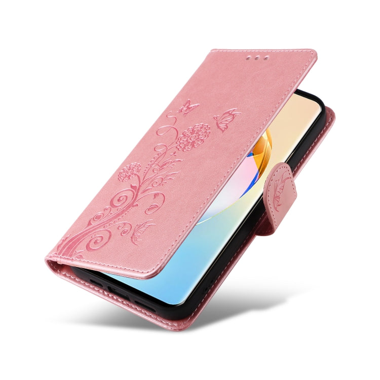 For Honor X50 GT / X50 Pro Embossed Butterfly Flowers Leather Phone Case