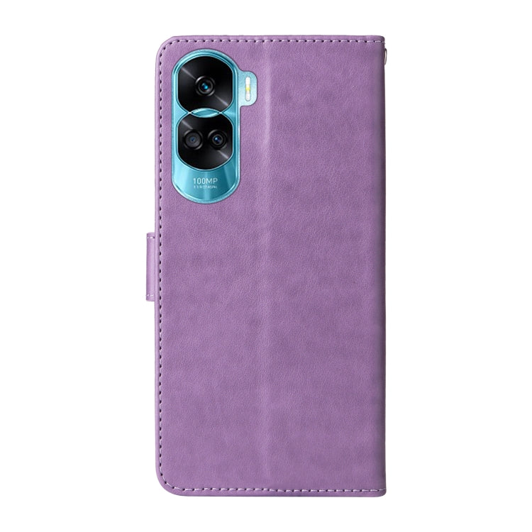 For Honor X50i 5G / 90 Lite Embossed Butterfly Flowers Leather Phone Case