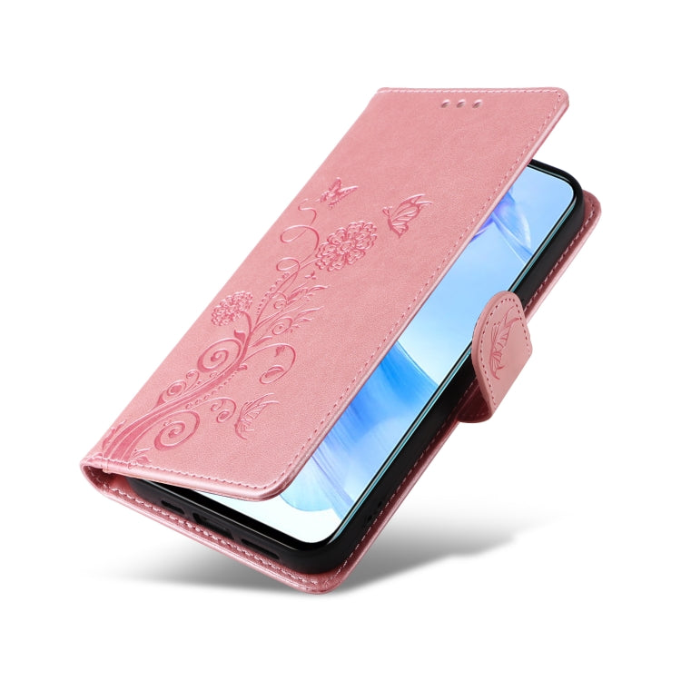 For Honor X50i 5G / 90 Lite Embossed Butterfly Flowers Leather Phone Case