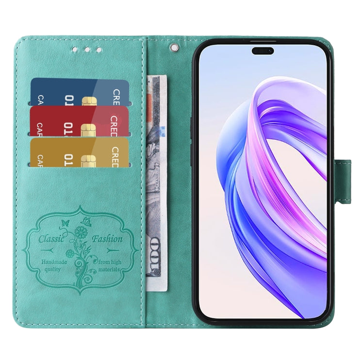 For Honor X50i+ Embossed Butterfly Flowers Leather Phone Case