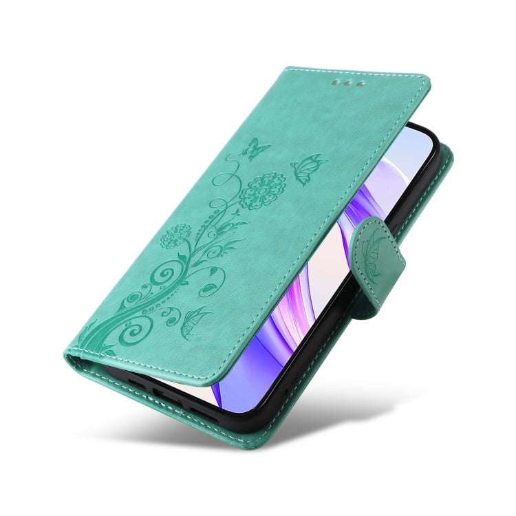 For Honor X50i+ Embossed Butterfly Flowers Leather Phone Case