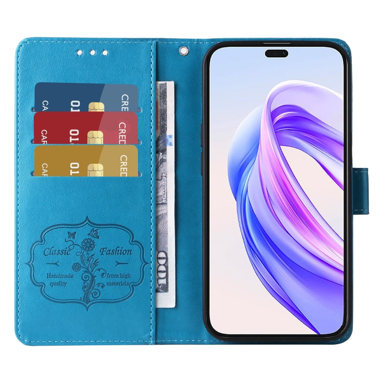 For Honor X50i+ Embossed Butterfly Flowers Leather Phone Case