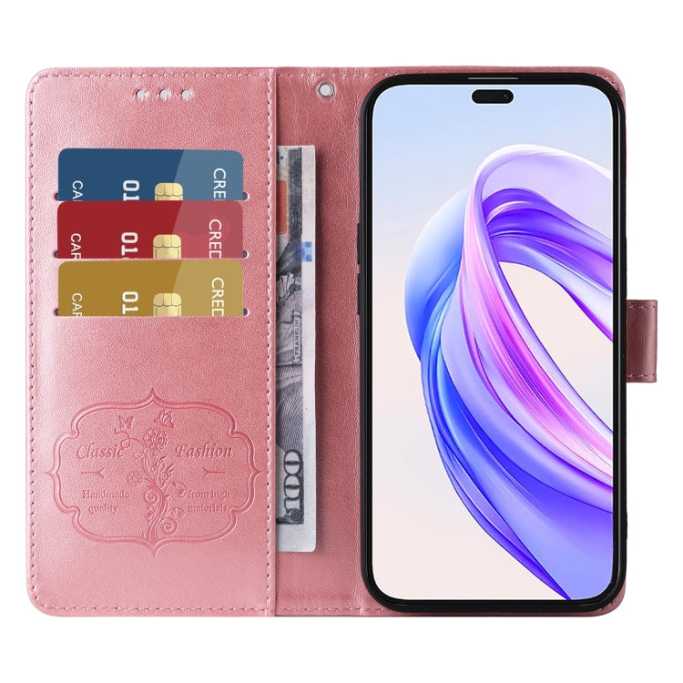For Honor X50i+ Embossed Butterfly Flowers Leather Phone Case