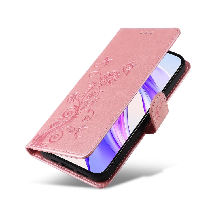 For Honor X50i+ Embossed Butterfly Flowers Leather Phone Case