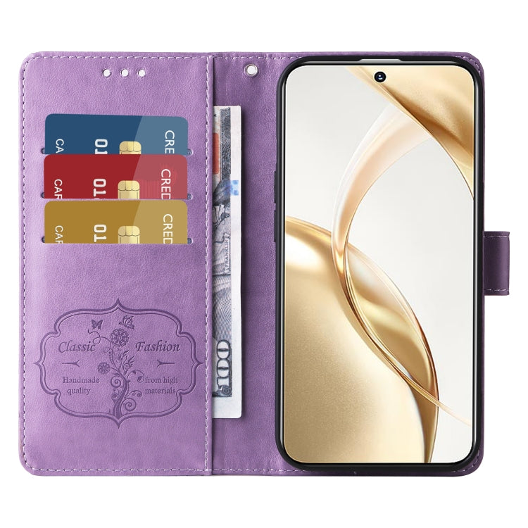 For Honor 200 Embossed Butterfly Flowers Leather Phone Case