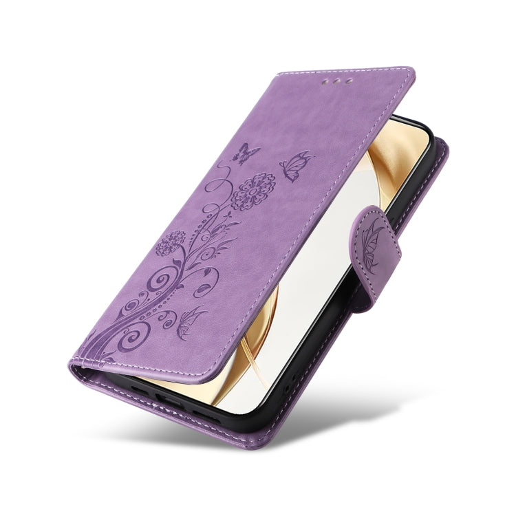 For Honor 200 Embossed Butterfly Flowers Leather Phone Case
