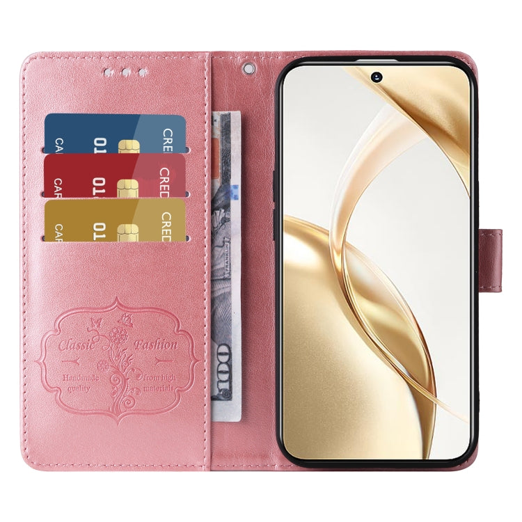 For Honor 200 Embossed Butterfly Flowers Leather Phone Case