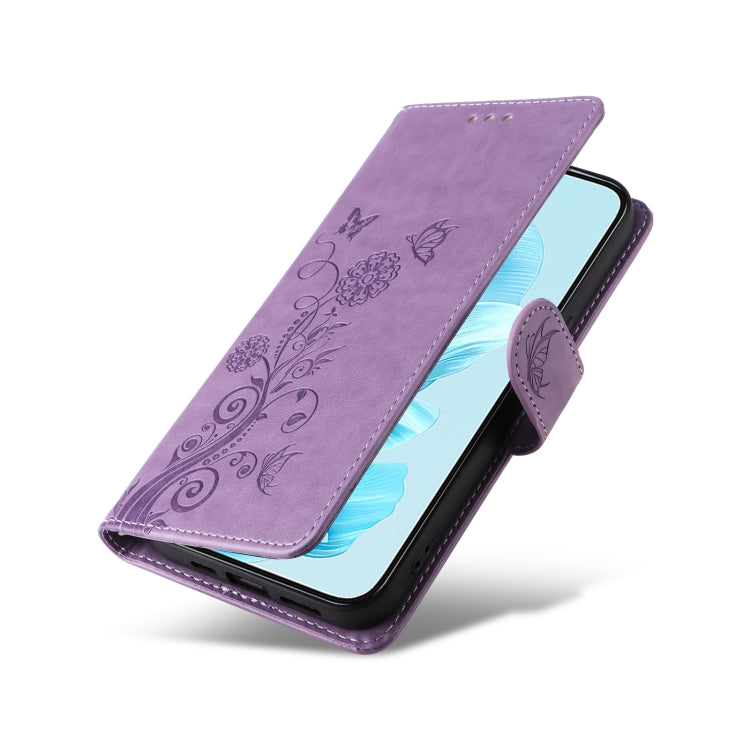 For Honor 200 Lite Global Embossed Butterfly Flowers Leather Phone Case
