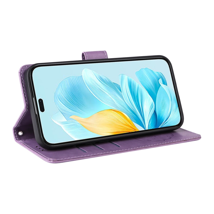 For Honor 200 Lite Global Embossed Butterfly Flowers Leather Phone Case