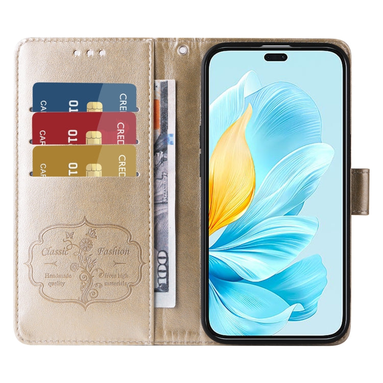 For Honor 200 Lite Global Embossed Butterfly Flowers Leather Phone Case