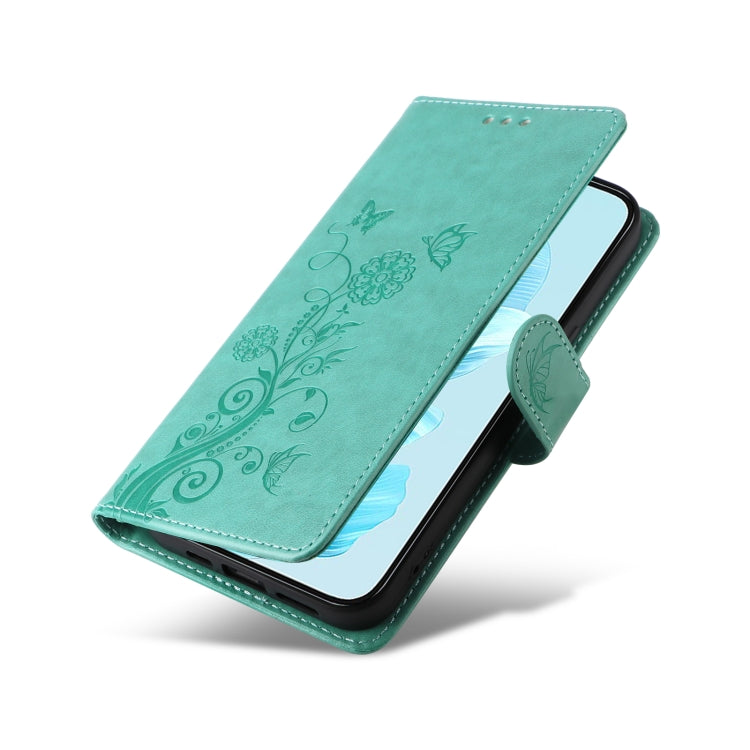 For Honor 200 Lite Global Embossed Butterfly Flowers Leather Phone Case