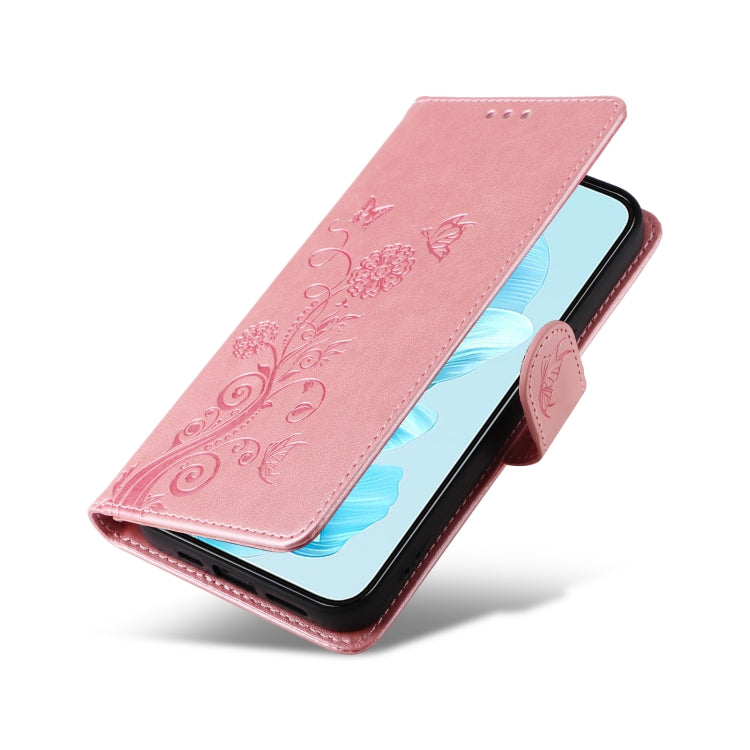 For Honor 200 Lite Global Embossed Butterfly Flowers Leather Phone Case