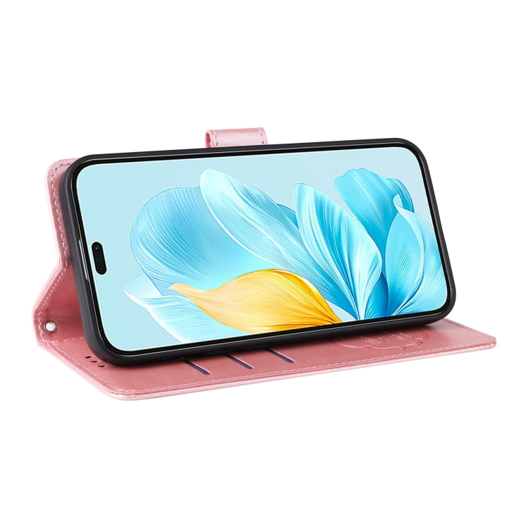 For Honor 200 Lite Global Embossed Butterfly Flowers Leather Phone Case