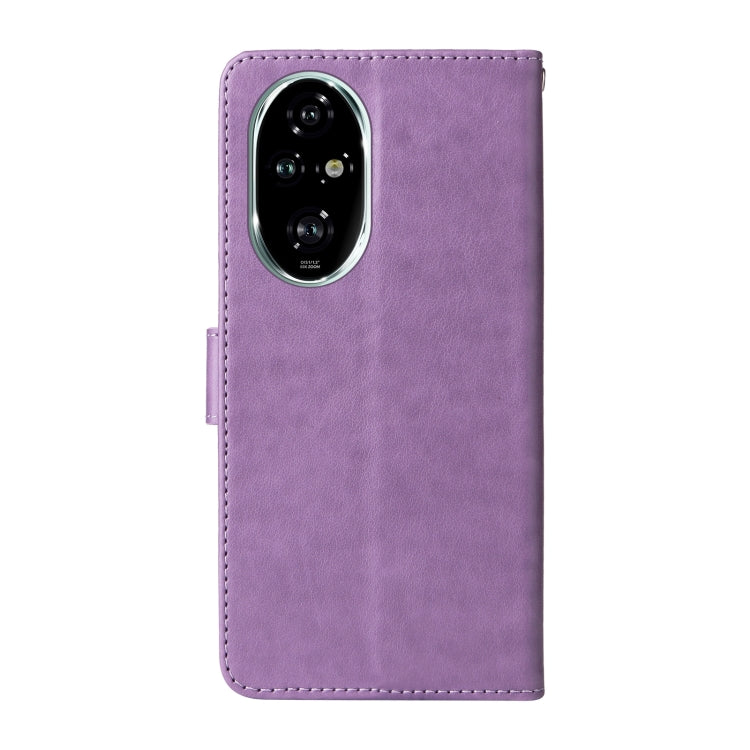 For Honor 200 Pro Embossed Butterfly Flowers Leather Phone Case