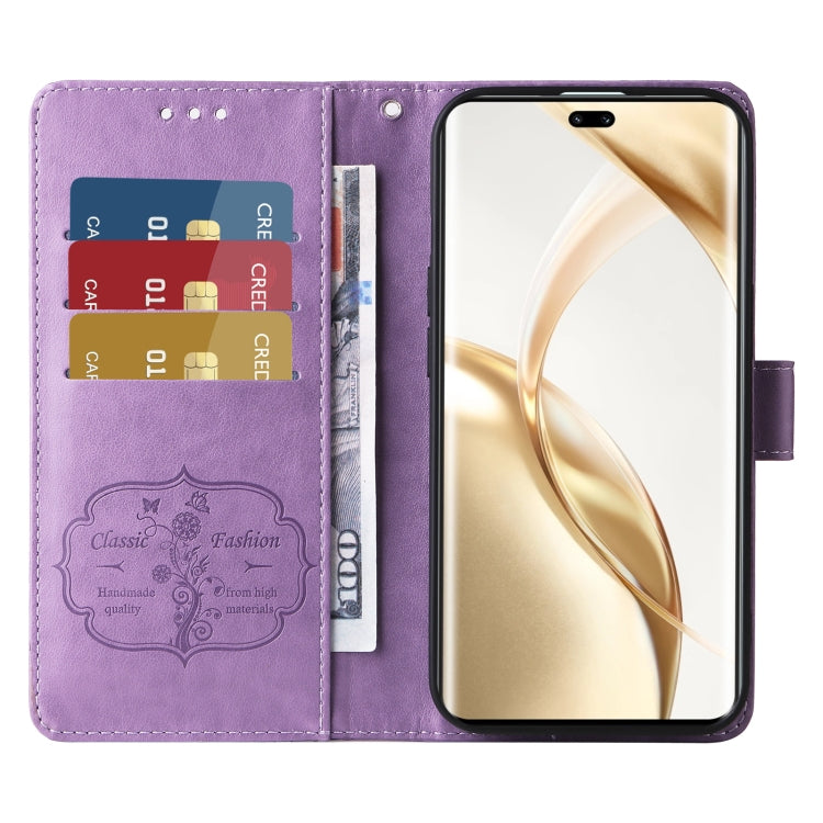 For Honor 200 Pro Embossed Butterfly Flowers Leather Phone Case