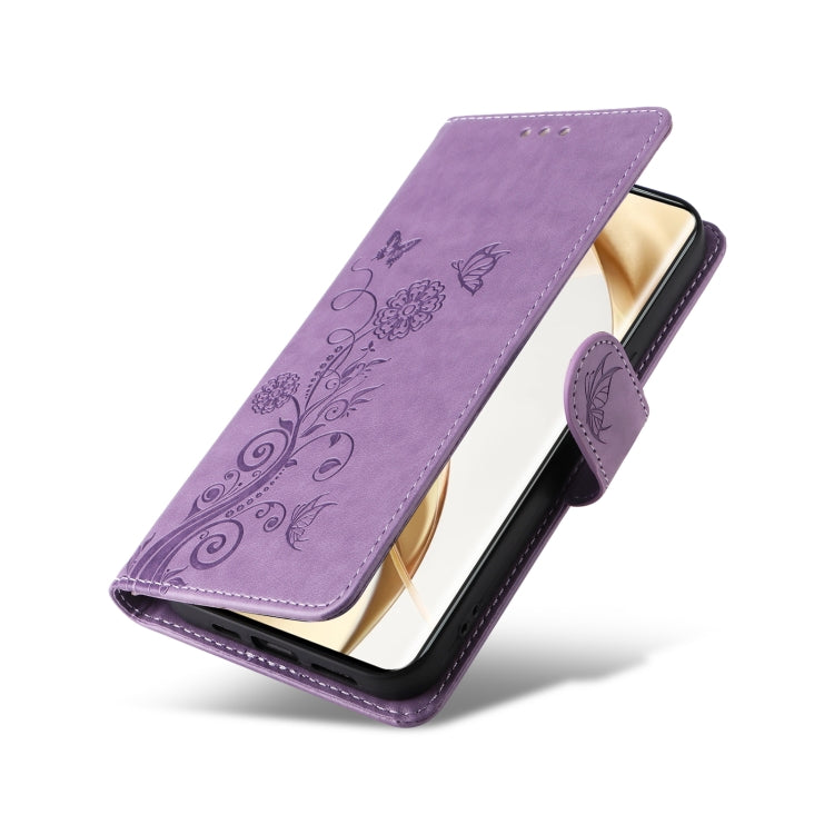 For Honor 200 Pro Embossed Butterfly Flowers Leather Phone Case