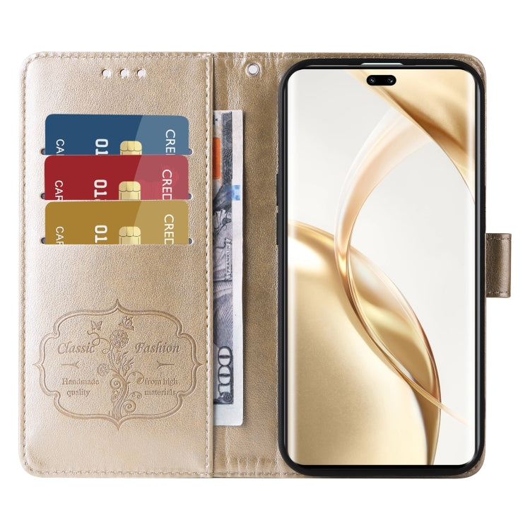 For Honor 200 Pro Embossed Butterfly Flowers Leather Phone Case