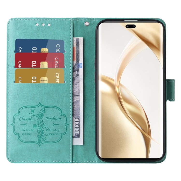 For Honor 200 Pro Embossed Butterfly Flowers Leather Phone Case