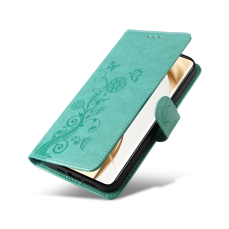 For Honor 200 Pro Embossed Butterfly Flowers Leather Phone Case