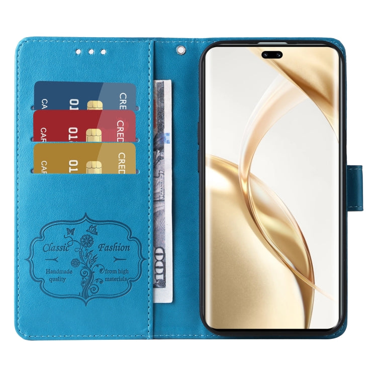 For Honor 200 Pro Embossed Butterfly Flowers Leather Phone Case