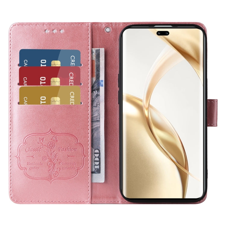 For Honor 200 Pro Embossed Butterfly Flowers Leather Phone Case