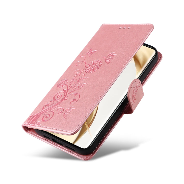 For Honor 200 Pro Embossed Butterfly Flowers Leather Phone Case