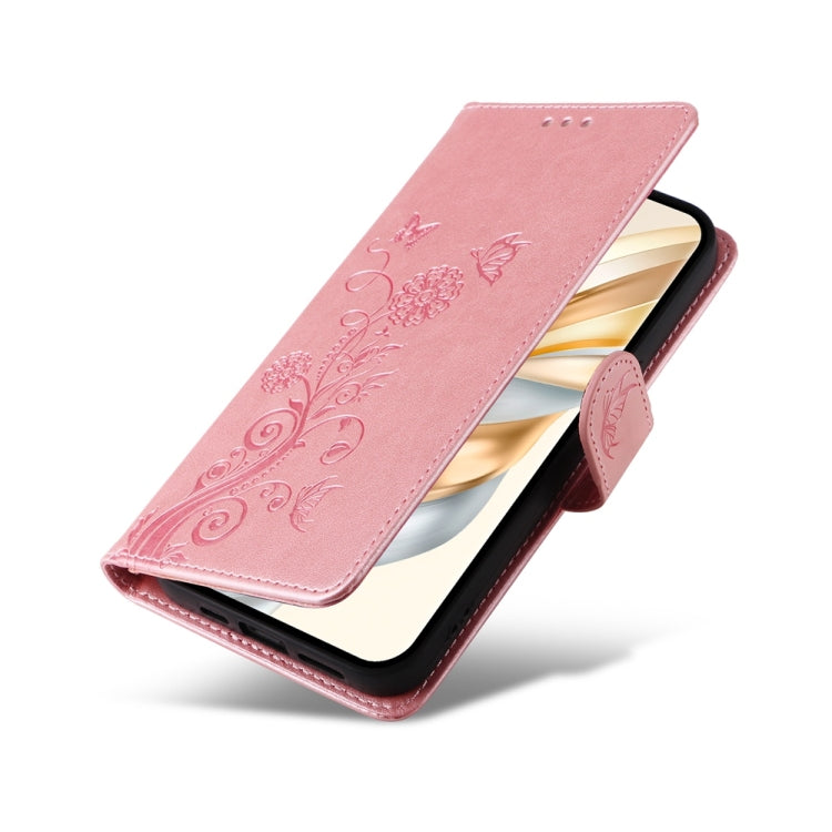 For Honor X9c / Magic7 Lite Embossed Butterfly Flowers Leather Phone Case