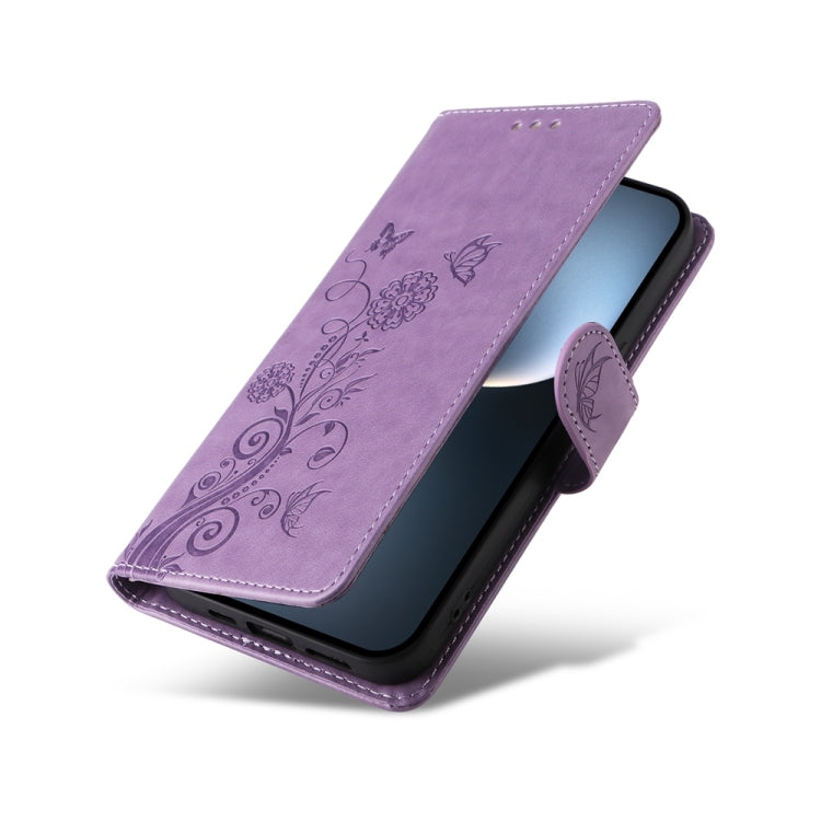 For Honor Magic7 Embossed Butterfly Flowers Leather Phone Case