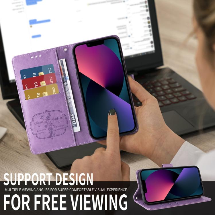For Honor 300 Embossed Butterfly Flowers Leather Phone Case