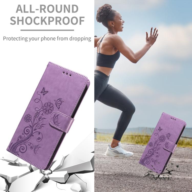 For Honor 400 Lite Global Embossed Butterfly Flowers Leather Phone Case
