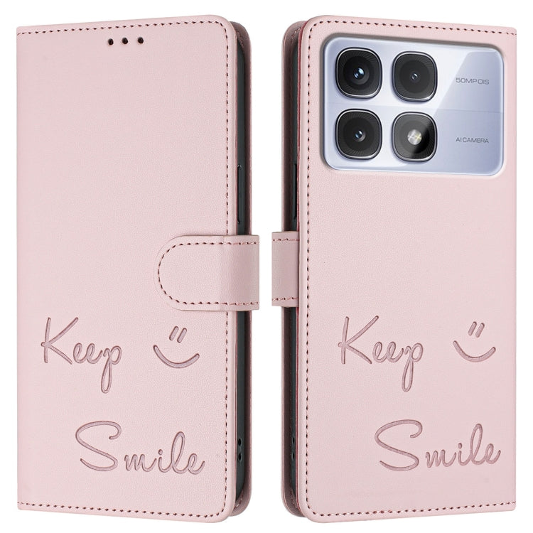 For Redmi K70 Ultra 5G Global Smile Embossing RFID Leather Phone Case