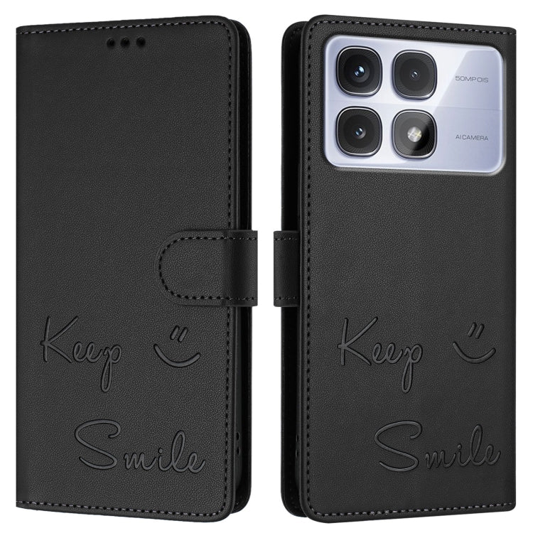 For Redmi K70 Ultra 5G Global Smile Embossing RFID Leather Phone Case