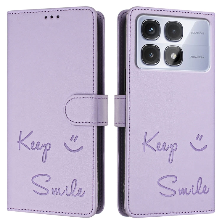 For Redmi K70 Ultra 5G Global Smile Embossing RFID Leather Phone Case